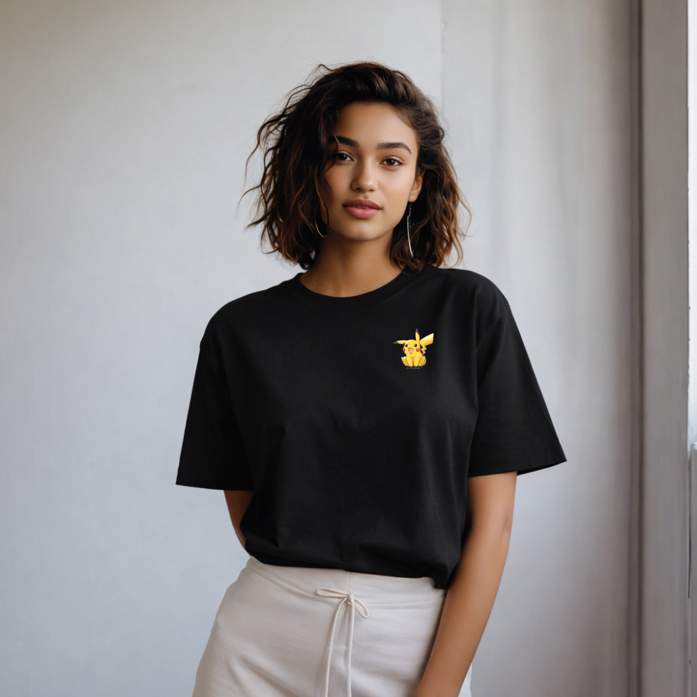 Pikachu Embroidered Oversized T-Shirt | Otaku Drip | No FOMO Studio