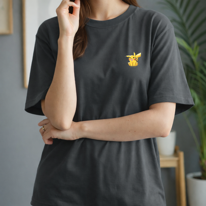 Pikachu Embroidered Oversized T-Shirt | Otaku Drip | No FOMO Studio