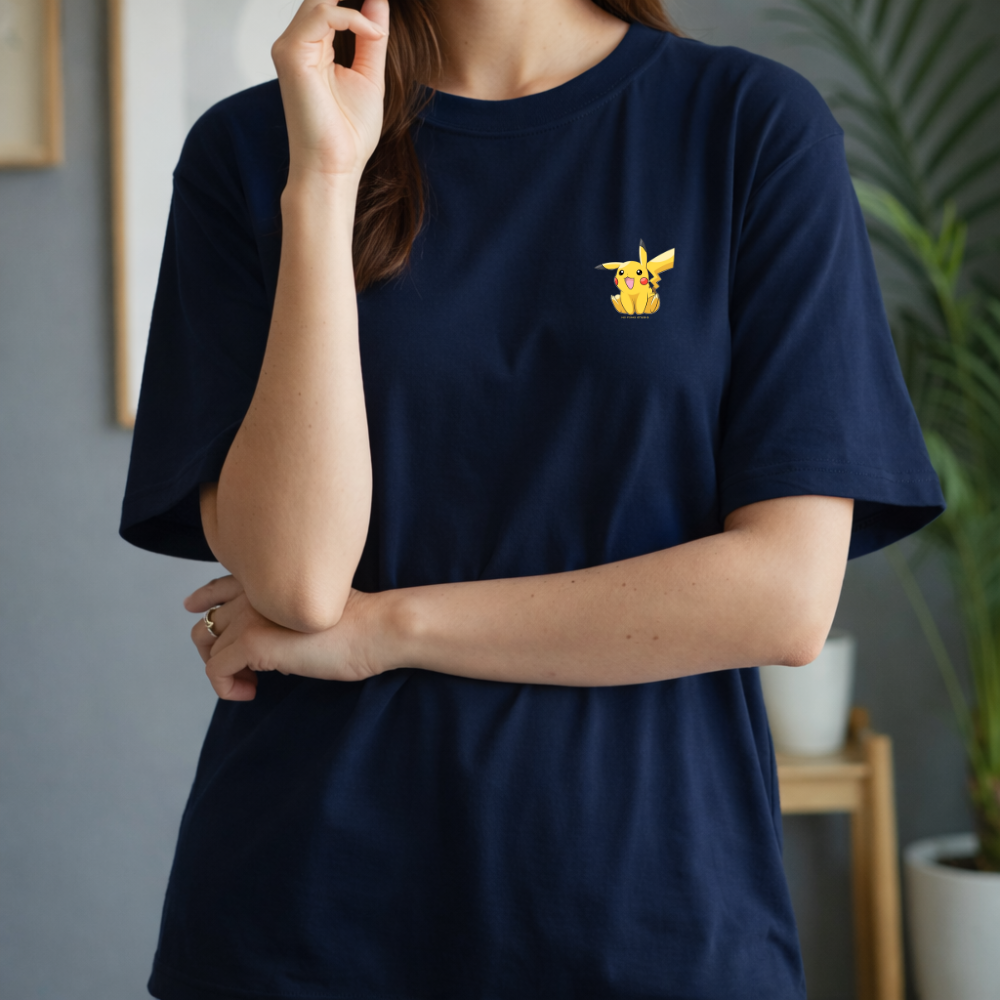 Pikachu Embroidered Oversized T-Shirt | Otaku Drip | No FOMO Studio
