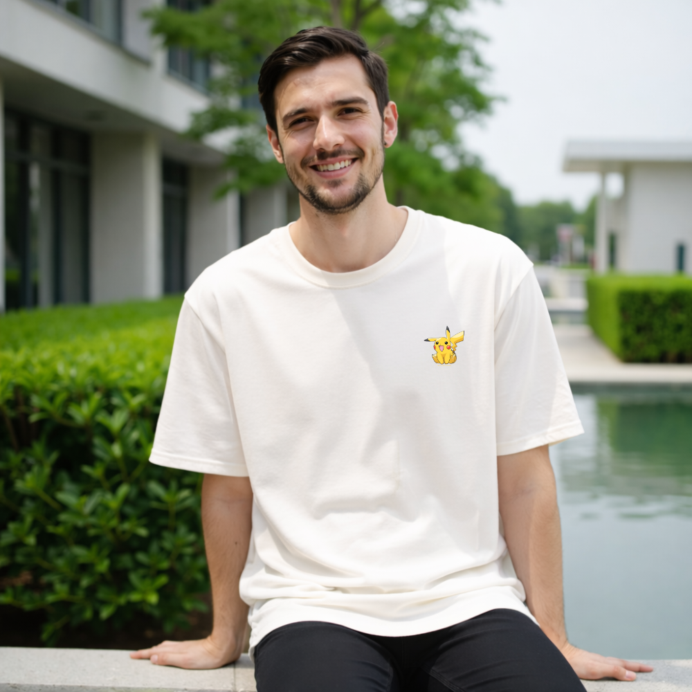 Pikachu Embroidered Oversized T-Shirt | Otaku Drip | No FOMO Studio