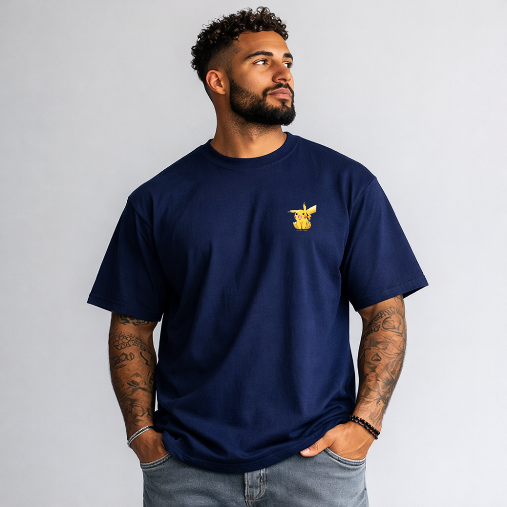 Pikachu Embroidered Oversized T-Shirt | Otaku Drip | No FOMO Studio