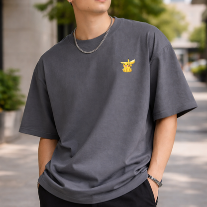 Pikachu Embroidered Oversized T-Shirt | Otaku Drip | No FOMO Studio