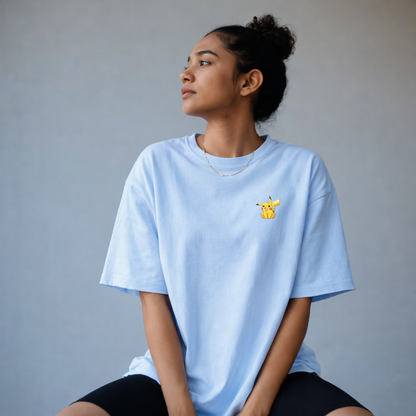 Pikachu Embroidered Oversized T-Shirt | Otaku Drip | No FOMO Studio