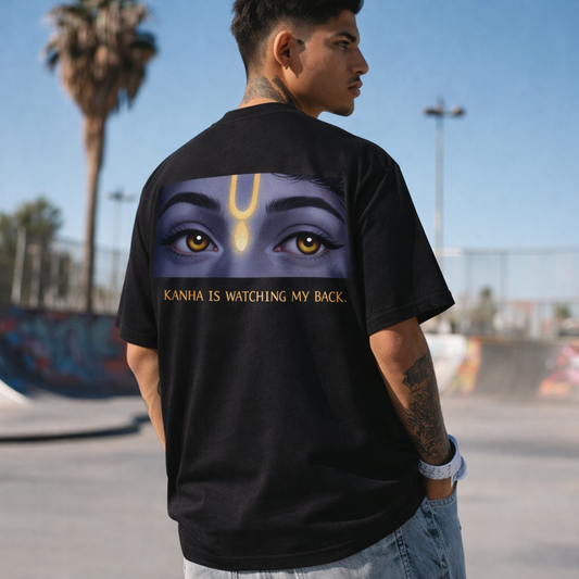 Kanha Is Watching My Back Oversized T-Shirt | DHARMA | No FOMO